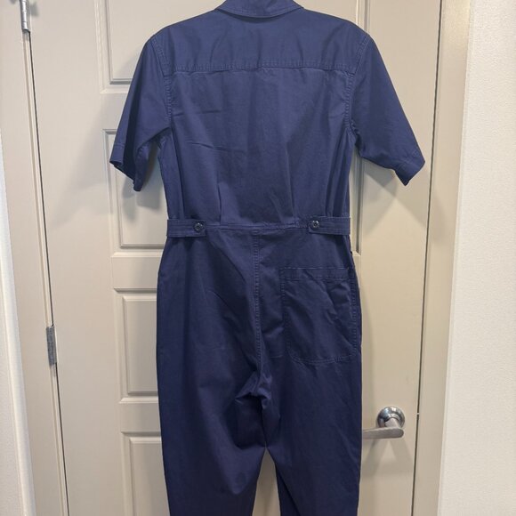 Womens Alex Mill Size Medium Short Sleeved Blue Twill Jumpsuit - Picture 2 of 3